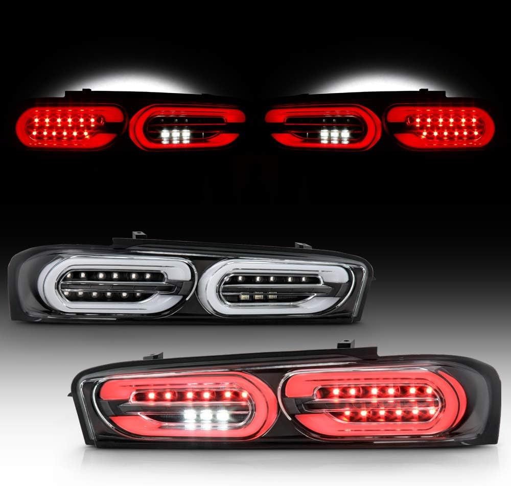 – for [Factory LED Model] 2016-2018 Chevy Camaro Black Full LED Tail Lights Brak