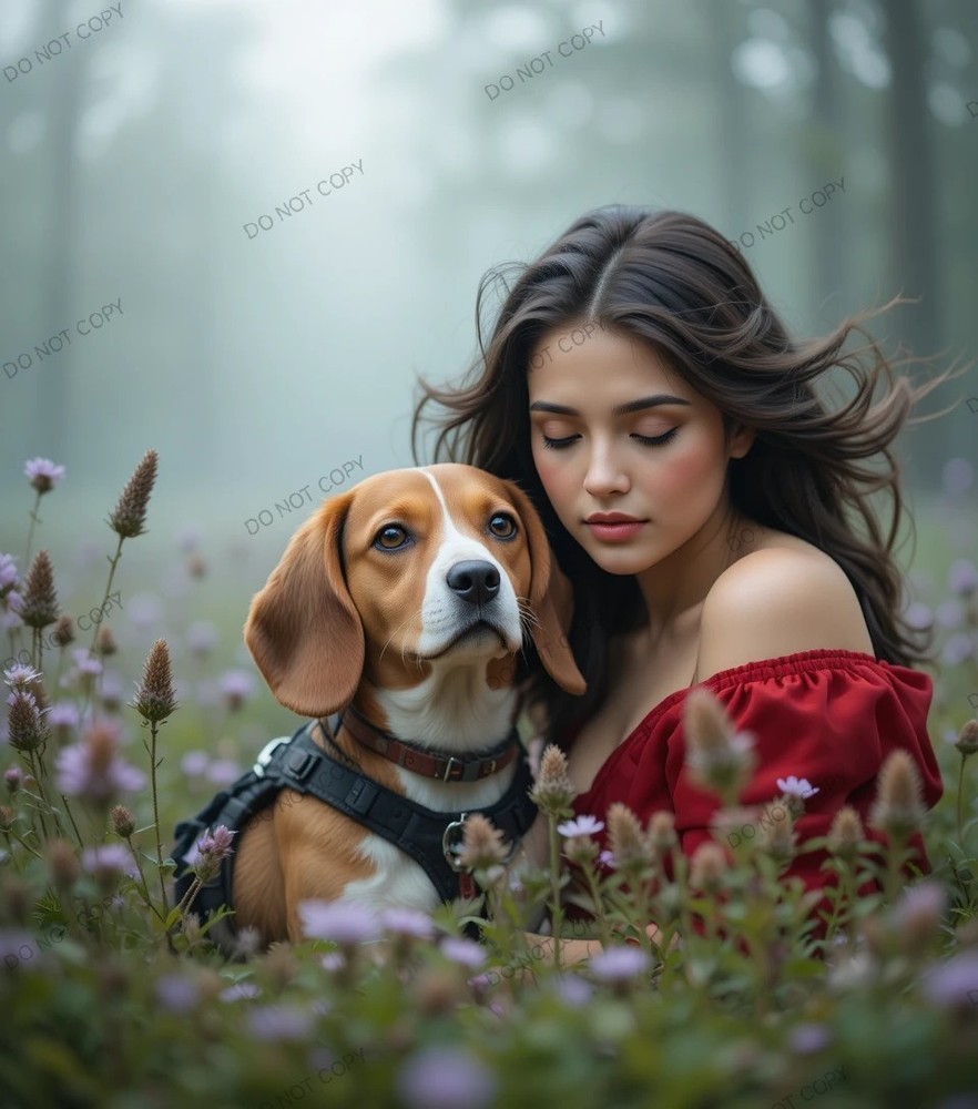 Digital Image Picture Photo Wallpaper Background Desktop Dog Love 4k HD AI Art