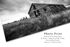 Rustic Photography Print – Black and White Picture of Old Homestead in Colorado