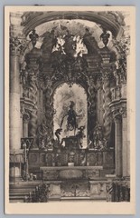 Monastery Weltenburg 1949-high altar with St. George on Horseback – Vintage Photo 1940s