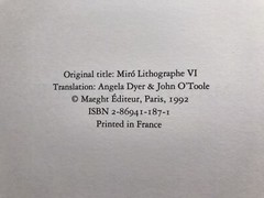 JOAN MIRO Lithographs Catalog Raisonne Vol.6 1976 -1981 English from JPN used