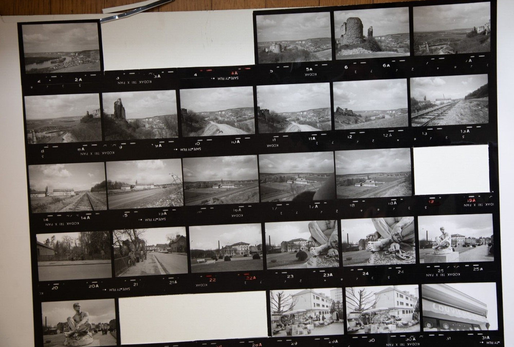 Photo Print Large Contact Sheet 1980 Various Views Normandy 40X50cm