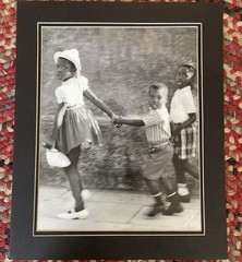 Unique B&W Photographic Print; Children In South Africa; Vintage 14”x17”