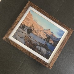 12×10 Desert Mountain Landscape Print in Standing Wooden Frame Home Decor