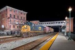 CSX RAILROAD NIGHT PHOTO AT MARTINSBURG, WV by JON WRIGHT