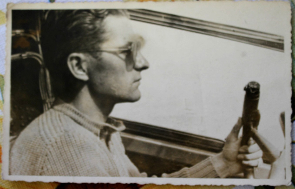 Photo Aircraft Pilot 1942 WW2 Vintage Aviator Pulpit Front Luftwaffe Transport AD