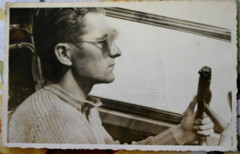 Photo Aircraft Pilot 1942 WW2 Vintage Aviator Pulpit Front Luftwaffe Transport AD