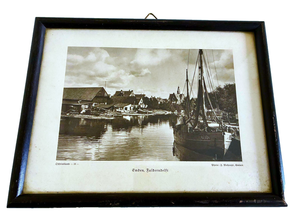 Emden East Frisland Falderndelft B/W Photo Framed, F. Mohaupt 25×20 cm