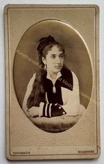 orig. CDV photo photograph old picture woman lady fashion around 1870 Bolognese Fotografia