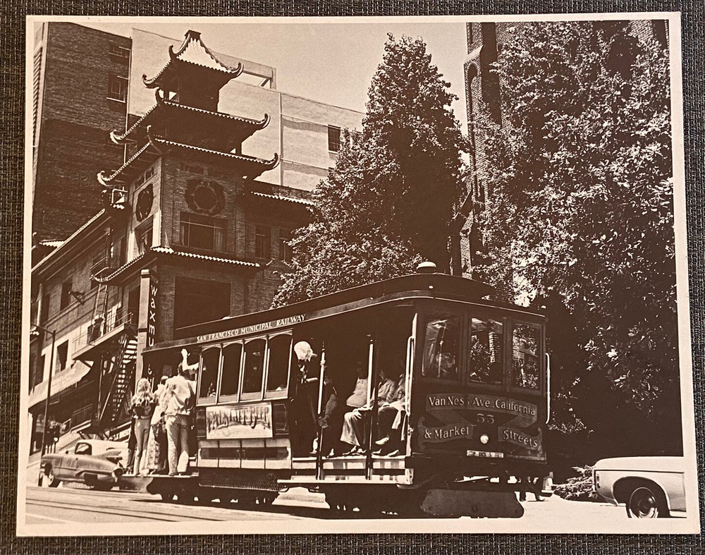 Historic 11×14 B&W Photo, Cable Car At Chinatown , San Francisco By Royce Vaughn