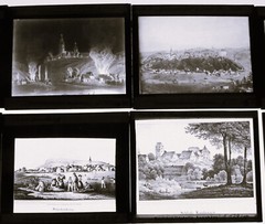 Erzgebirge cities after old engravings Annaberg etc. 14 historical glass pictures