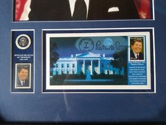 Ronald Reagan 37 Cent Stamp First Issue Framed Picture 18×16 Photograph