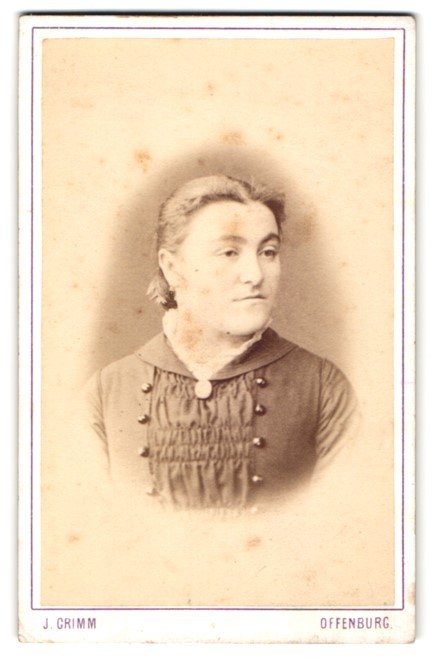 Photograph J. Grimm, Offenburg, portrait of a woman with hair pinned up