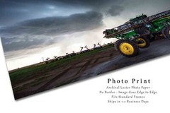 Field Sprayer and Storm in Kansas Agriculture Farm Country Photography Print