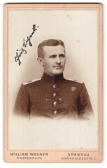 Photograph William Wegner, Spandau, Schönwalderstr. 2, Portrait Soldier Fritz in