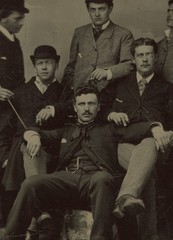 Exceptional original tintype: dapper young men, smokers, gay interest c. 1860-80