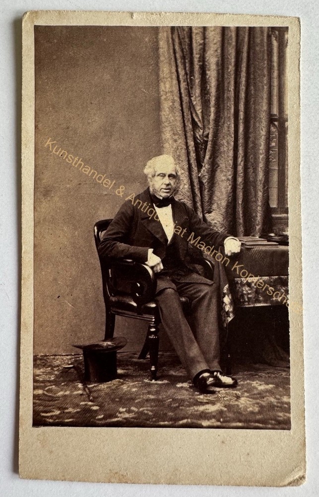 Orig CDV Photo Tirage 1860 London Camille Silvy Lord Palmerston Henry John Temple