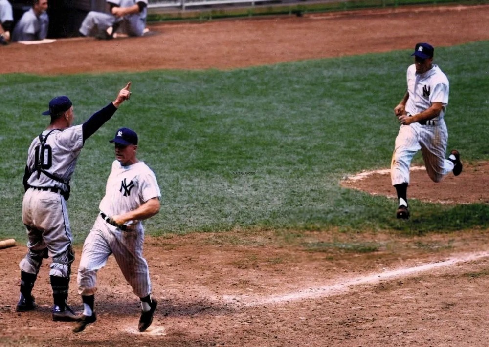 Hank Bauer & Mickey Mantle-1954-color 8×10 Colorized Print-FREE SHIPPING