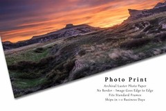 Scotts Bluff Photography Print: Nebraska Sunset Landscape Sky Prairie Photo
