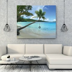 Oppenheimer Beach Tire Swing Photo, St John USVI, Beach Photography Art Print
