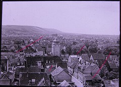 Karlsruhe Durlach view of the city historical motif glass picture