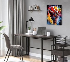Framed Basketball Wall Art Prints,Color Graffiti Basketball Art Prints,Basket…