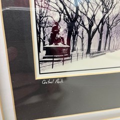 Pair of Signed George J Kunze Originals of Central Park in the Winter