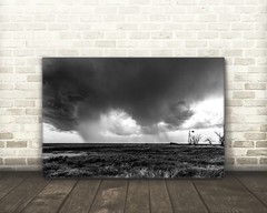 Black and white storm photography print Nebraska landscape wall art picture