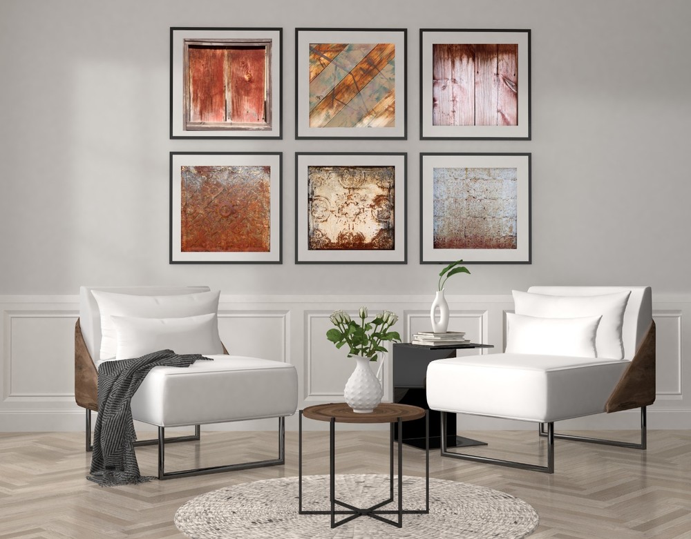 Set of SIX – Wooden Barn Reclaimed Wood Tin Abstract Fine Art Photography Print