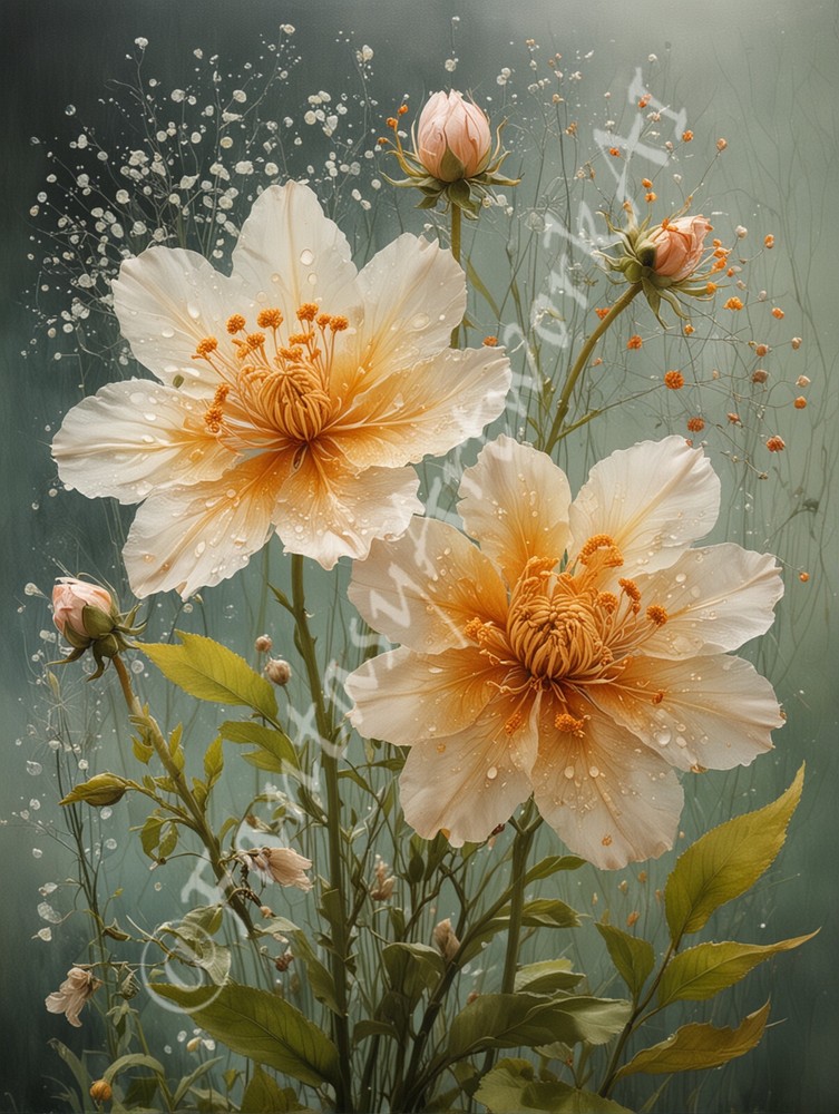 Flowers – Digital Image Picture PC Phone Background AI Art, 3 images – #18