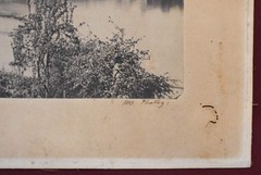 Vintage Photograph / Print Focusing on a Bridge Crossing a Body of Water
