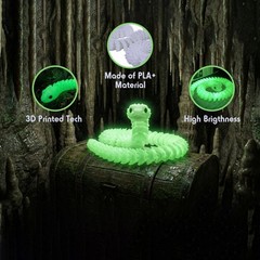 3D Printed Glow in the Dark Snake Articulated Fidget Figure 60cm