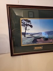 PEBBLE BEACH The Eighteenth Hole. Professionally Framed Picture. 17 & 1/2 X 22