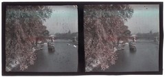 France Paris The Seine Photo Autochrome Plate Stereo Vintage C1910