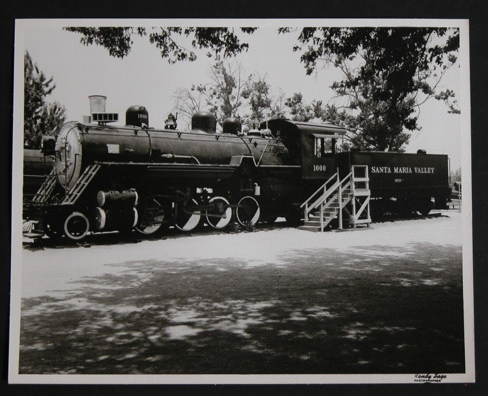 SANTA MARIA VALLEY Steam Engine 1000 Locomotive 8×10 Photograph Vtg 50s Railway