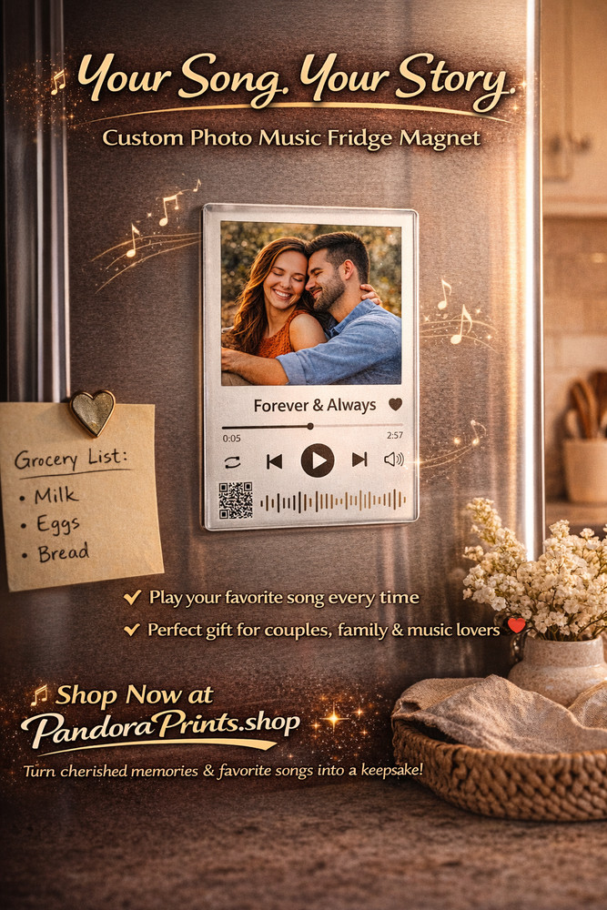 Custom Photo Music Player Fridge Magnet, Song Picture Magnet, Romantic Dating