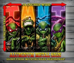 TMNT Teenage Mutant Ninja Turtles Comic Book Metal Sign Wall Art 11″ x 14″