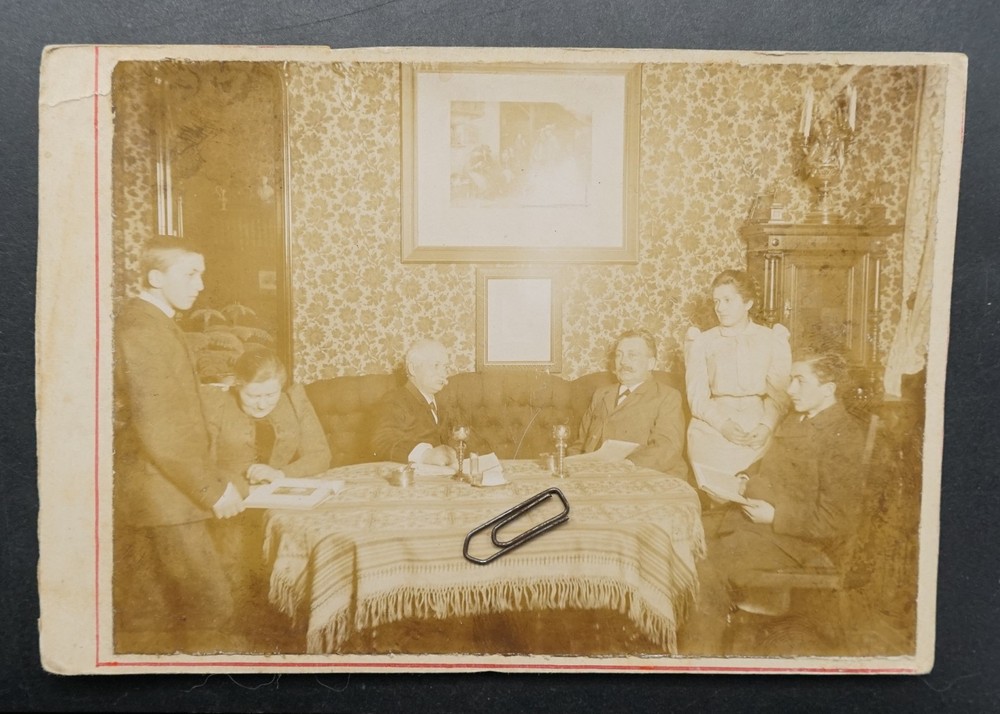 Photo Portrait Family Goldmann Living Room Roman Glass Jewish Furniture CDV KAB Picture