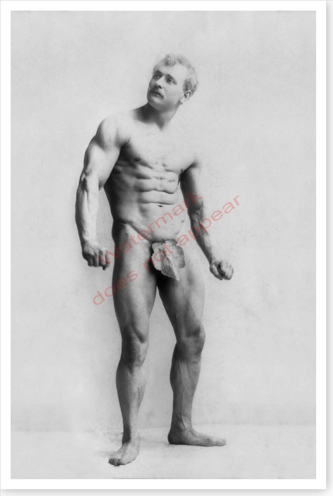 Bodybuilder Eugene Sandow Fig Leaf Silver Halide Photo Gay Interest