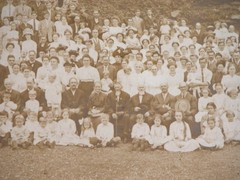 Vtg c.1890s Photograph Huge Family Generations Sepia B&W Portrait