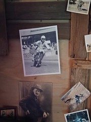 1960’s 70’s Motorcycle Downtown Anywhere USA Black&White Old Motor Racing Photo