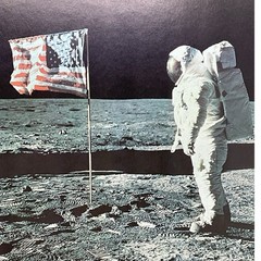 Vintage Apollo 11 Moon Landing Photo of Astronaut Aldrin and US Flag