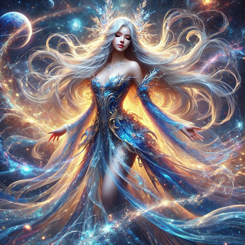 Digital Image Celestial Goddess Fantasy Art Picture Wallpaper Background AI Art
