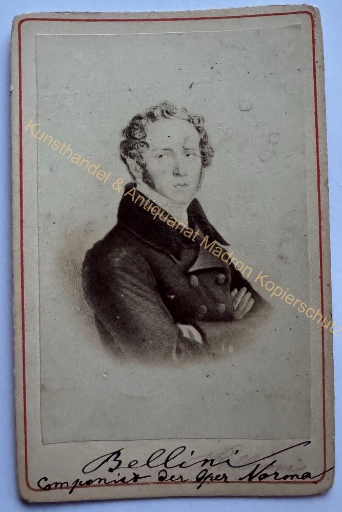 Orig CDV litho photo photograph picture old fashion around 1870 Bellini opera musician