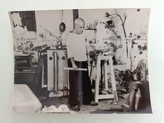 Original Vintage Photo Pablo Picasso in His Ceramic Studio in Vallauris