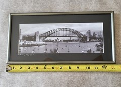 Framed Art Panoramic Photography Sydney Harbour Opera House Bridge VINTAGE 90s