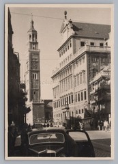 Augsburg 1949 – City Hall Construction Site Car Passersby – Old Photo 1940s