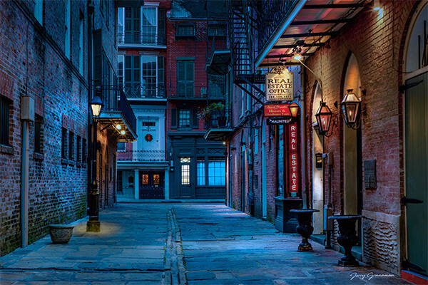 New Orleans CABILDO ALLEY blue hour 16×24 fine art acrylic print French Quarter