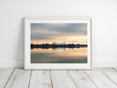 Colorado Denver Skyline Cityscape Sloans Lake Sunrise, Fine Art Photography,