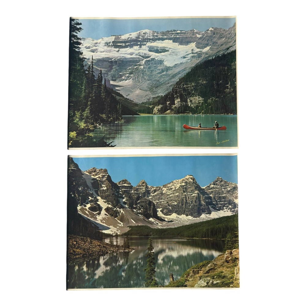 Lot Of 2 1960’s Don Harmon Signed ‘Lake Louise’ Photograph Large 21”x16”